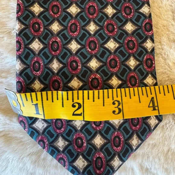 Oscar de la Renta 100% silk Abstract Tie 55.5" long couture vintage collection - Picture 8 of 9